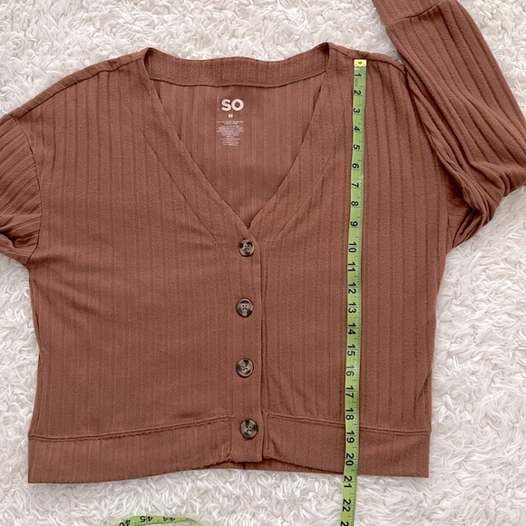 SO Brown Sweater Long Sleeve Size Medium - Picture 7 of 8